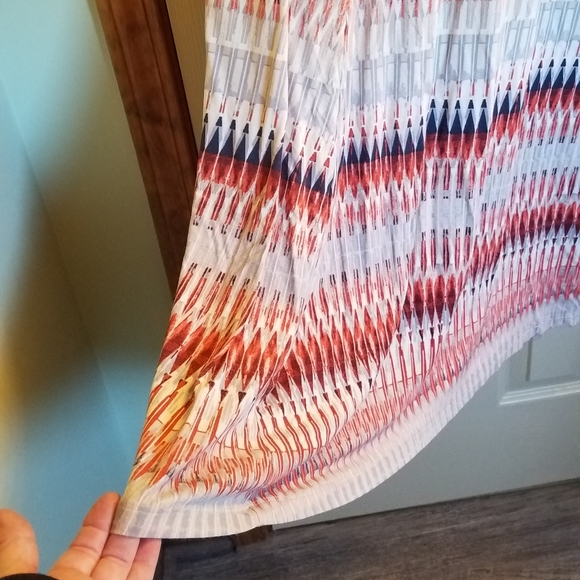 Aztec tribal maxi skirt orange grey Cynthia Rowley - Picture 4 of 6